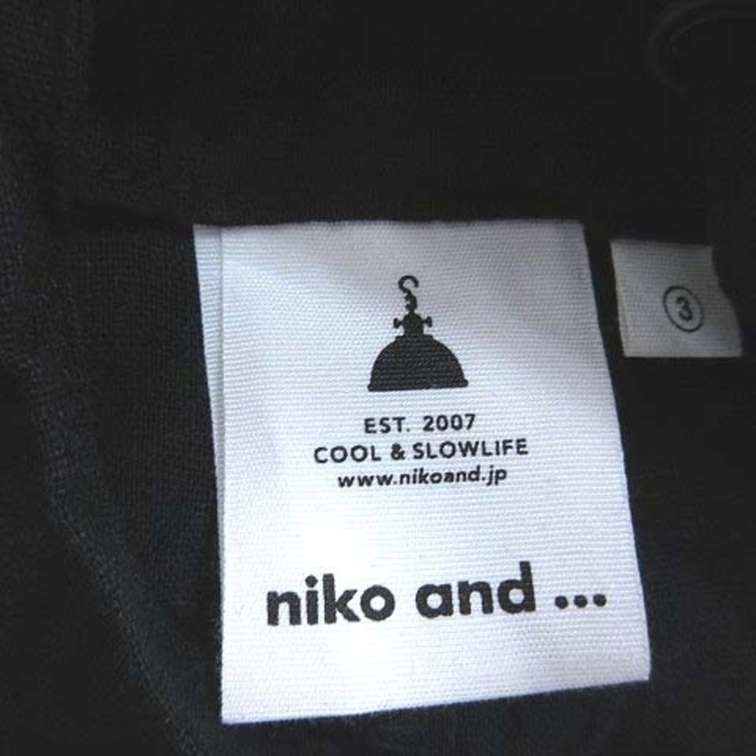 niko and...(ニコアンド)のニコアンド サロペットパンツ ワイド ロング キャミソール 麻 3 黒 ■MO レディースのパンツ(サロペット/オーバーオール)の商品写真