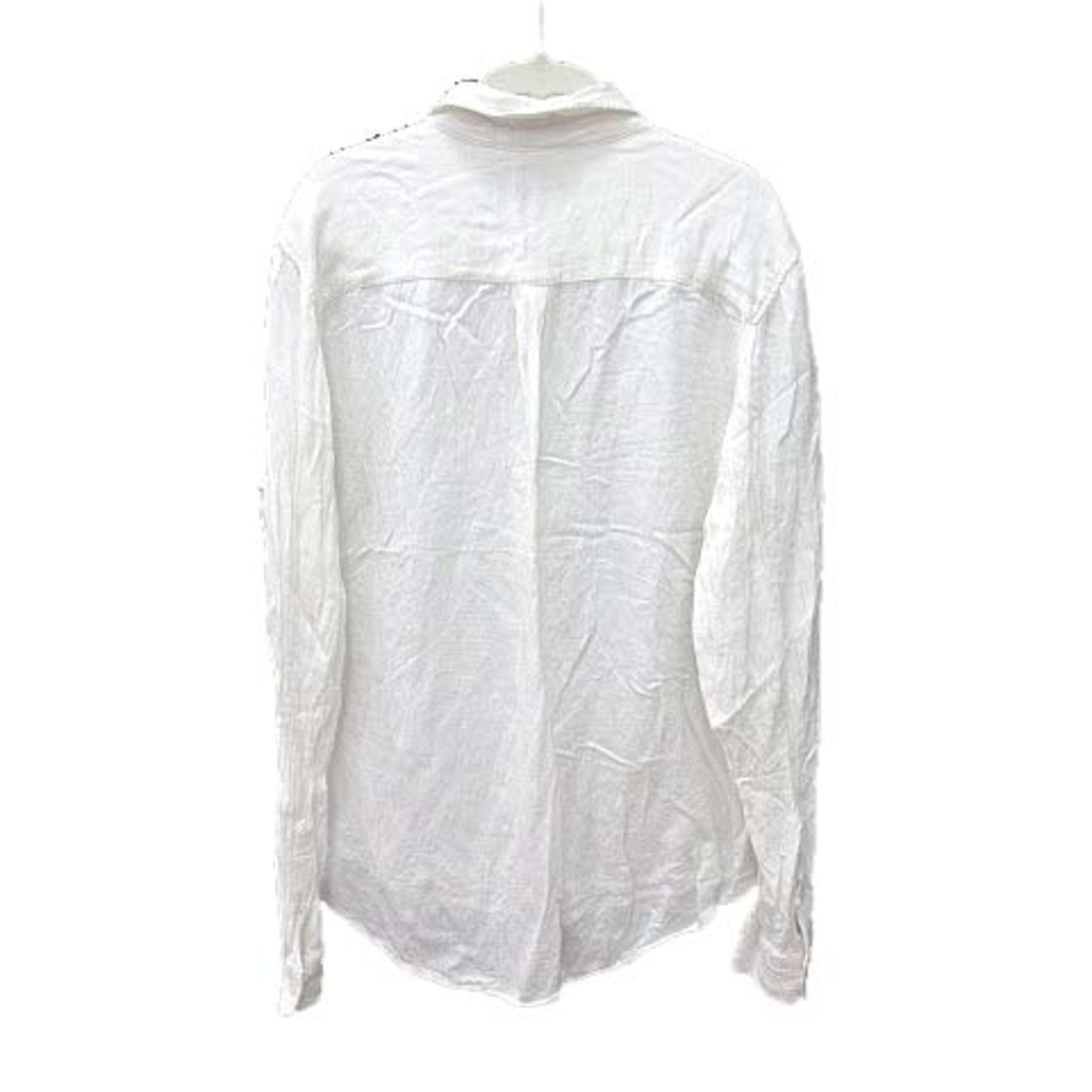 AZUL by moussy(アズールバイマウジー)のアズールバイマウジー シャツ 長袖 麻混 リネン混 L 白 ホワイト ■MO メンズのトップス(シャツ)の商品写真