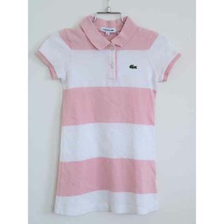 ラコステ(LACOSTE)の†ラコステ/LACOSTE†104cm(4) 半袖ワンピース ピンク×白【中古】子供服 キッズ kids  女の子 夏 206032 onepi(ワンピース)