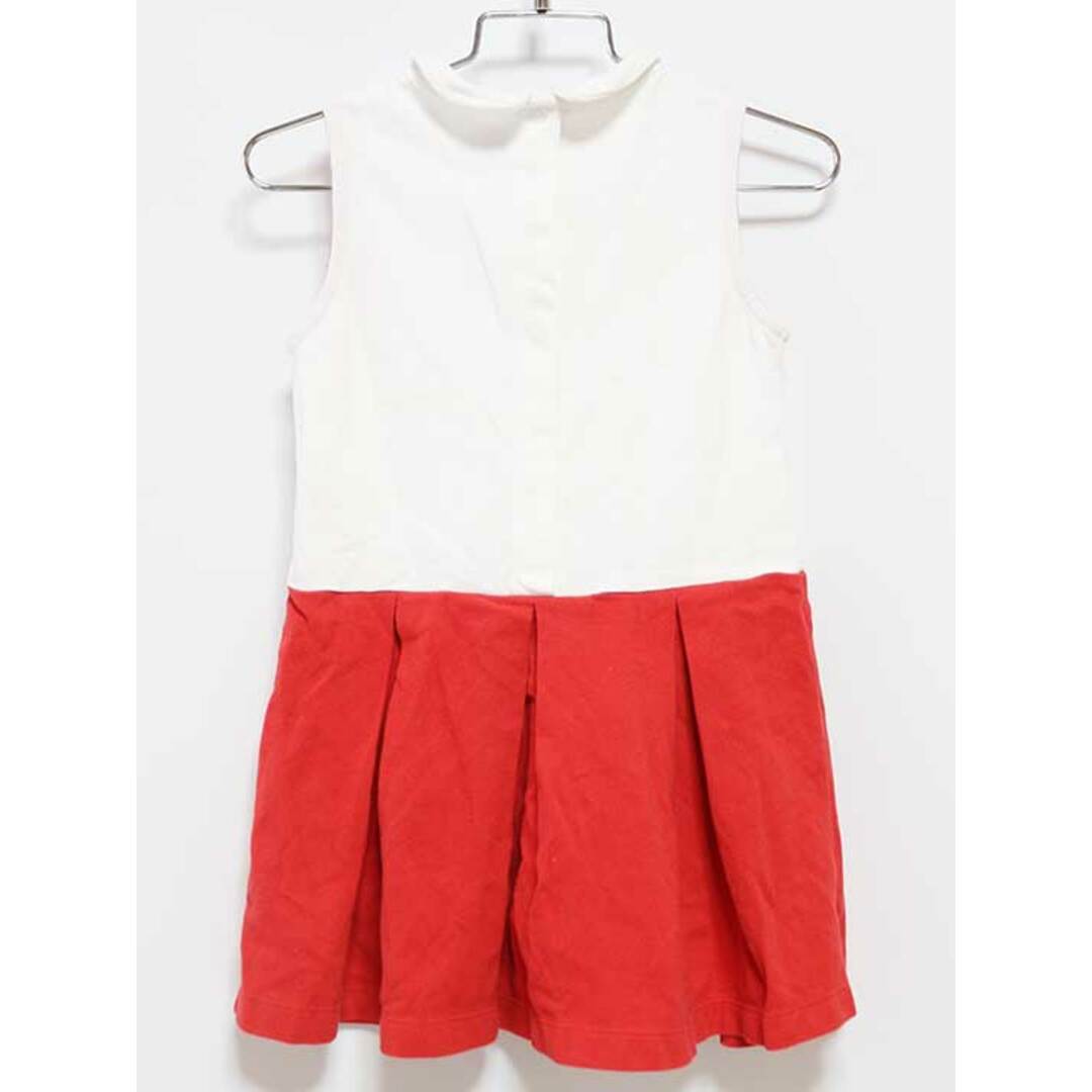 PETIT BATEAU(プチバトー)の‡プチバトー/PETIT BATEAU‡108cm ノースリーブワンピース 白×赤【中古】子供服 キッズ kids 女の子 夏 716022 onepi キッズ/ベビー/マタニティのキッズ服女の子用(90cm~)(ワンピース)の商品写真