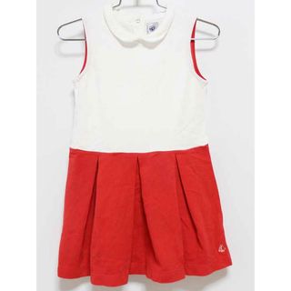 プチバトー(PETIT BATEAU)の‡プチバトー/PETIT BATEAU‡108cm ノースリーブワンピース 白×赤【中古】子供服 キッズ kids 女の子 夏 716022 onepi(ワンピース)