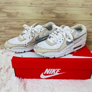 ナイキ(NIKE)の美品！NIKE AIR MAX 90 ウィメンズ　25cm ベージュ　ホワイト(スニーカー)