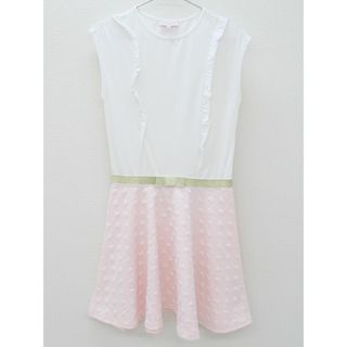 ◇リリーゴーフレット/Lili gaufrette◇150cm ノースリーブワンピース 白×ピンク【中古】子供服 キッズ kids ジュニア 女の子 夏 516032 onepi(ワンピース)