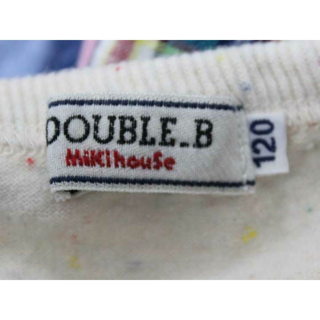 DOUBLE.B(ダブルビー)の《ミキハウスダブルB/MIKIHOUSE DOUBLE.B》120cm 半袖ワンピース ベージュ×ブルー系【中古】子供服 キッズ kids 女の子 夏 524032 onepi キッズ/ベビー/マタニティのキッズ服女の子用(90cm~)(ワンピース)の商品写真