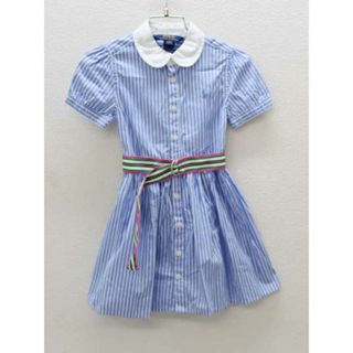 ラルフローレン(Ralph Lauren)の〓ラルフローレン/Ralph Lauren〓110cm 半袖ワンピース 青×白【中古】 子供服 キッズ kids 女の子 夏 700732 onepi(ワンピース)