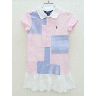 ラルフローレン(Ralph Lauren)の▲ラルフローレン/Ralph Lauren▲110cm 半袖ポロワンピース ピンク系 パッチワーク【中古】子供服 キッズ kids 女の子 夏 317022 onepi(ワンピース)