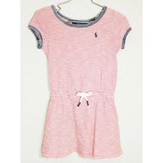 ラルフローレン(Ralph Lauren)の[ラルフローレン/Ralph Lauren]100cm 半袖ワンピース 赤白×紺【中古】子供服 キッズ kids 女の子 夏 216032 onepi(ワンピース)