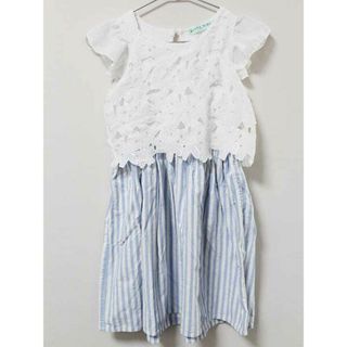 ハッカキッズ(hakka kids)の《ハッカ/HAKKA kids》130cm ノースリーブワンピース 白×水色【中古】子供服 キッズ kids 女の子 夏 206032 onepi(ワンピース)