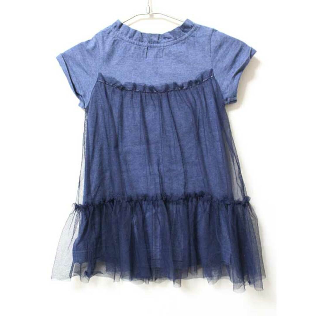 ANNA SUI(アナスイ)の《アナスイミニ/ANNA SUI mini》100cm 半袖ワンピース 紺【中古】子供服 キッズ kids 女の子 夏 414032 onepi キッズ/ベビー/マタニティのキッズ服女の子用(90cm~)(ワンピース)の商品写真