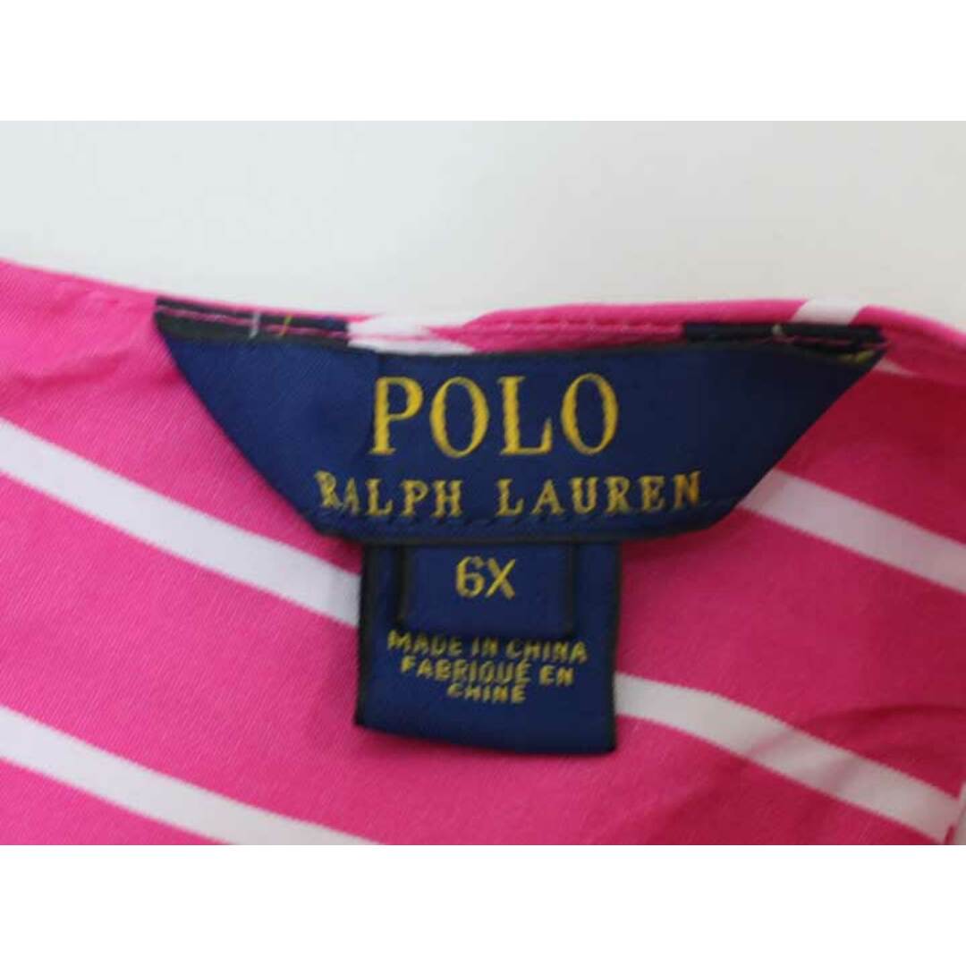 Ralph Lauren(ラルフローレン)の■ラルフローレン/Ralph Lauren■125cm ノースリーブワンピース/ジャンパースカート ピンク×白【中古】子供服 キッズ kids 女の子 春夏 226032 onepi キッズ/ベビー/マタニティのキッズ服女の子用(90cm~)(ワンピース)の商品写真