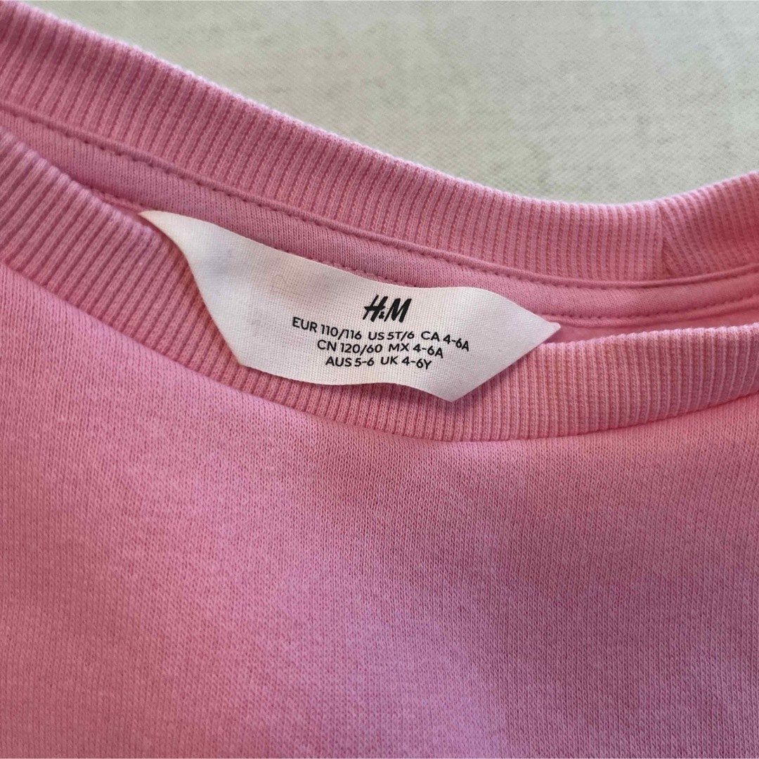 H&H(エイチアンドエイチ)のH&M キッズ　トレーナー　女の子　ピンク キッズ/ベビー/マタニティのベビー服(~85cm)(トレーナー)の商品写真