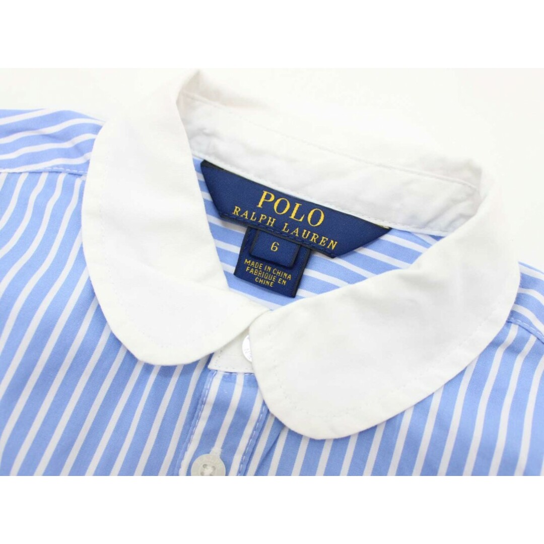 Ralph Lauren(ラルフローレン)の♪ラルフローレン/Ralph Lauren♪120cm 半袖シャツワンピース 水色×白【中古】子供服 キッズ kids 女の子 夏 217022 onepi キッズ/ベビー/マタニティのキッズ服女の子用(90cm~)(ワンピース)の商品写真