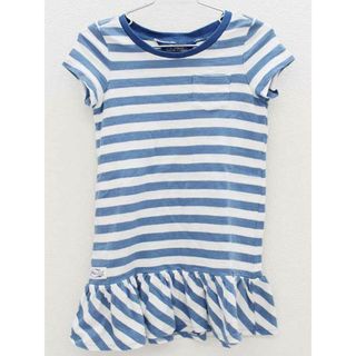 ラルフローレン(Ralph Lauren)の[ラルフローレン/Ralph Lauren]110cm 半袖ワンピース ブルーグレー×白【中古】子供服 キッズ kids 女の子 夏 107022 onepi(ワンピース)