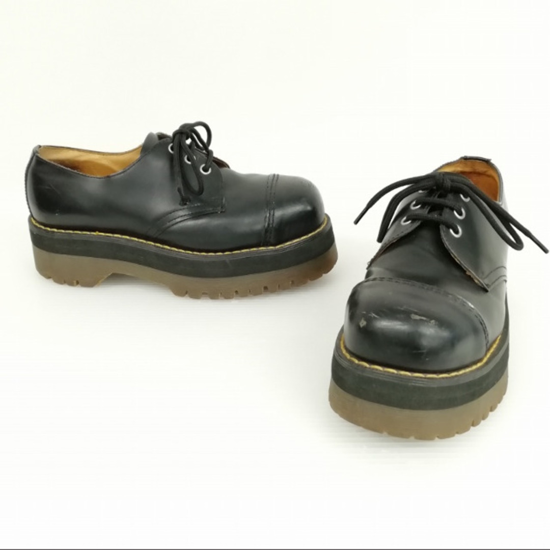 Dr.Martens(ドクターマーチン)のイングランド製 厚底 3ホール シューズ ブーツ スチールトゥ UK5 ブラック レディースの靴/シューズ(ブーツ)の商品写真