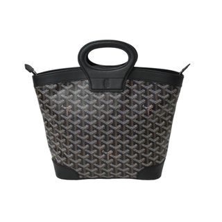 ゴヤール(GOYARD)のGOYARD ゴヤール ベルーガ PM ハンドバッグ ブラック シルバー金具 レザー PVCコーティングキャンバス 美品 中古 61375(ハンドバッグ)