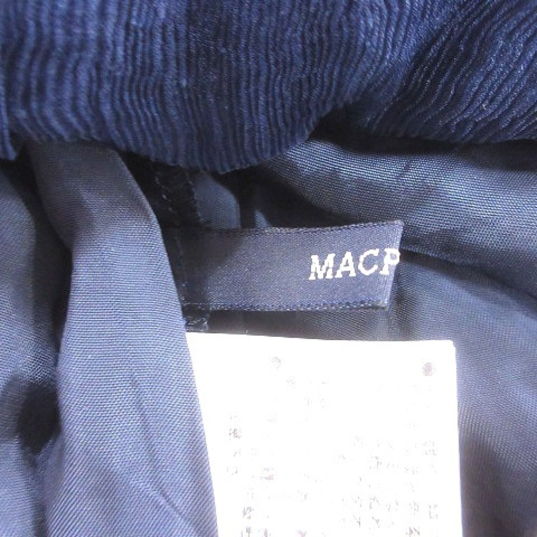 MACPHEE(マカフィー)のマカフィー シャツワンピース ひざ丈 カットオフ ダメージ加工 七分袖 38 紺 レディースのワンピース(ひざ丈ワンピース)の商品写真
