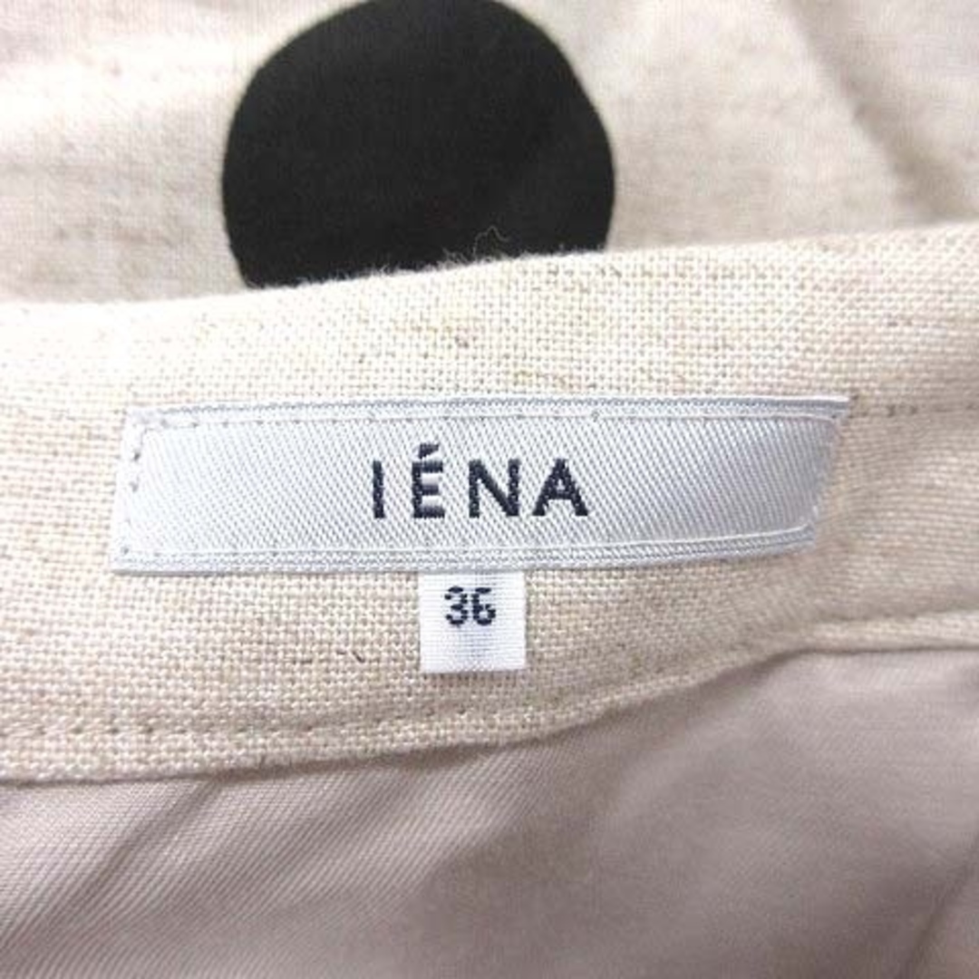 IENA(イエナ)のイエナ タイトスカート フリル ミニ ドット 麻混 リネン混 36 ベージュ レディースのスカート(ミニスカート)の商品写真