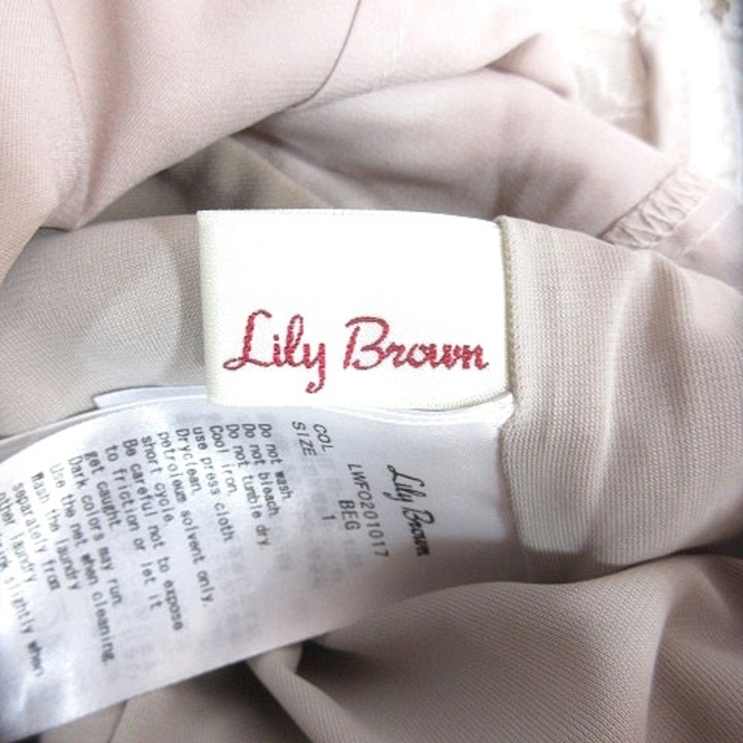 Lily Brown(リリーブラウン)のリリーブラウン パンツ オールインワン レース 長袖 切替 1 ベージュ ■MO レディースのパンツ(サロペット/オーバーオール)の商品写真