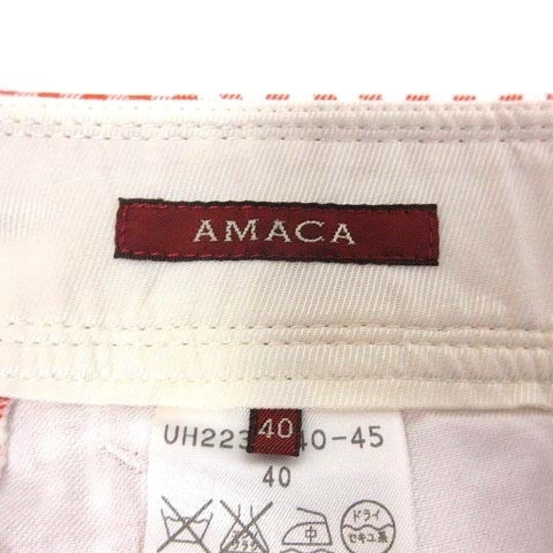 AMACA(アマカ)のAMACA クロップドパンツ ギンガムチェック 40 赤 レッド 白 ホワイト レディースのパンツ(その他)の商品写真