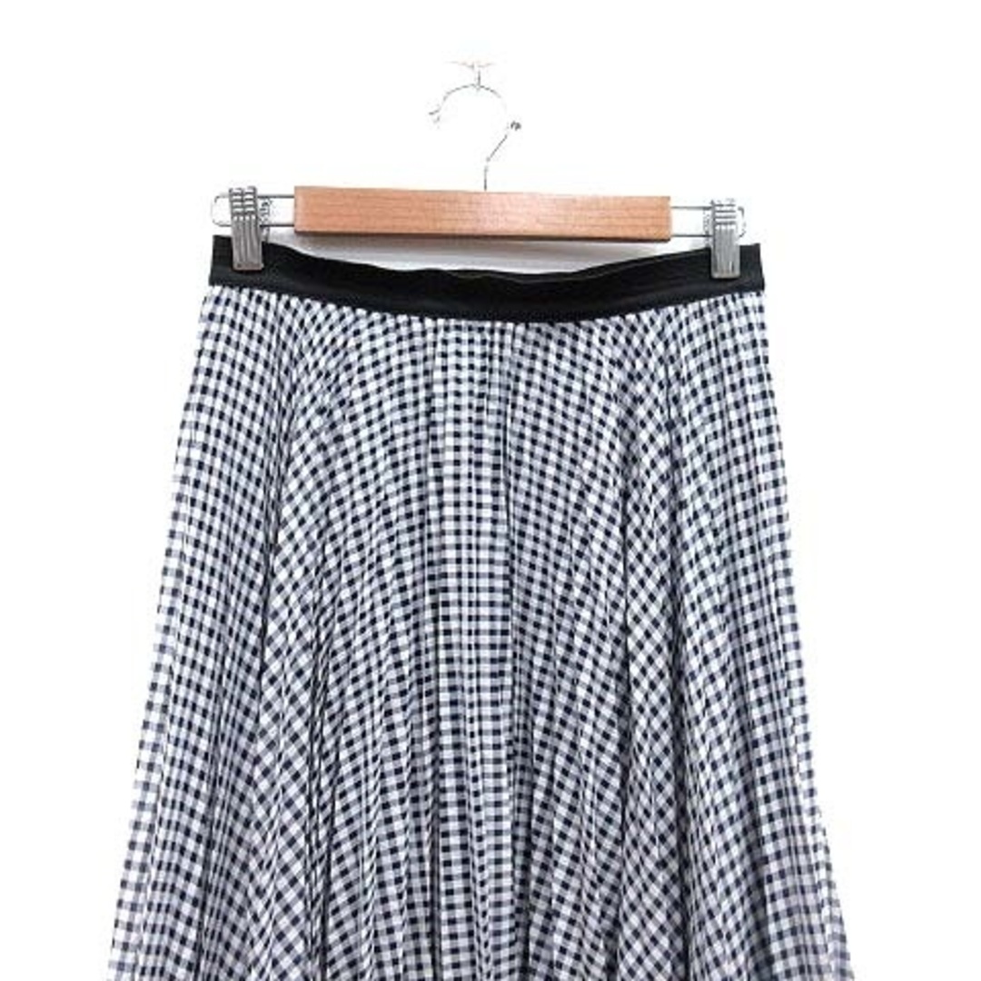 COMME CA ISM(コムサイズム)のコムサイズム プリーツスカート ロング ギンガムチェック 11 紺 ネイビー 白 レディースのスカート(ロングスカート)の商品写真