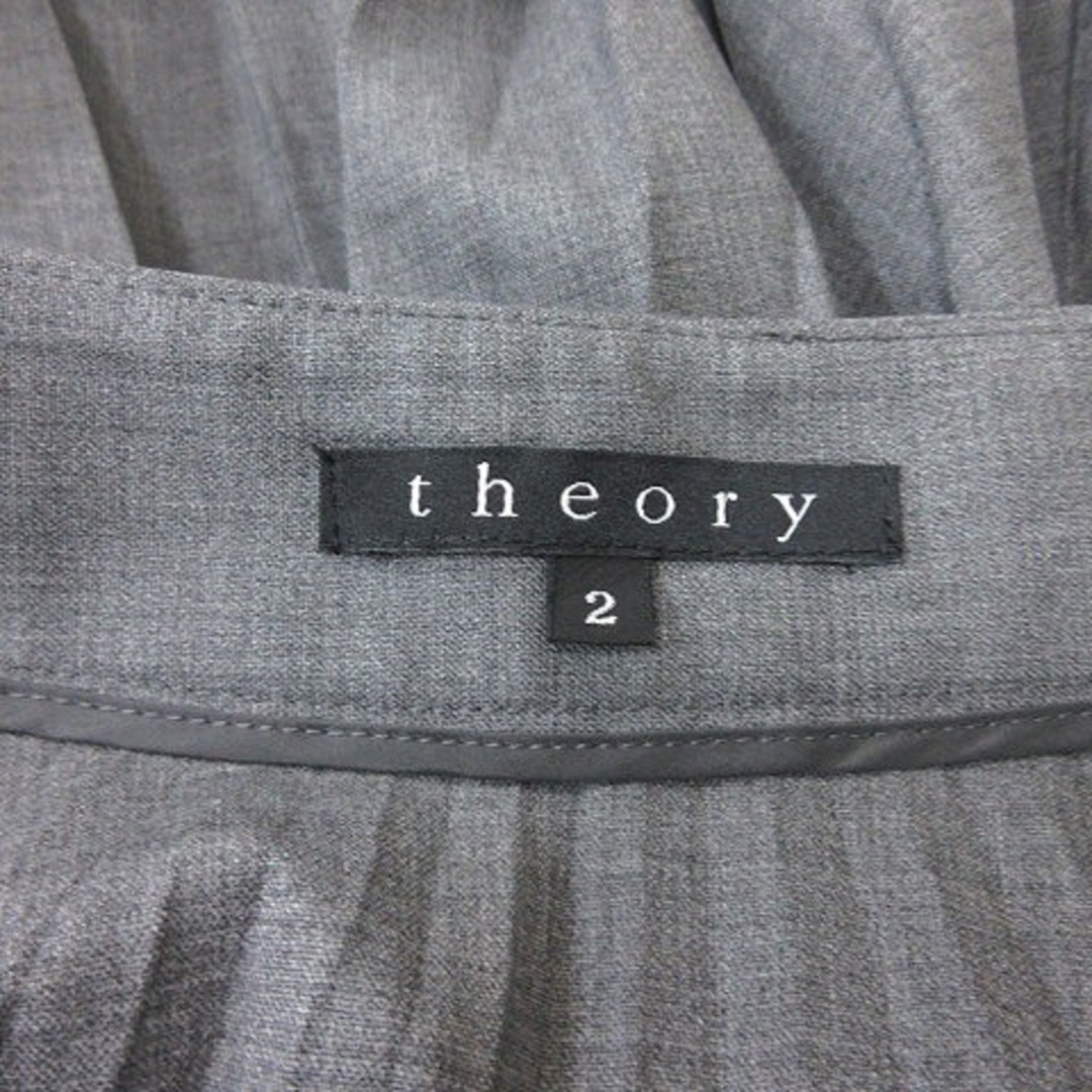 theory(セオリー)のセオリー プリーツスカート ミモレ ロング ウール 2 グレー /YI レディースのスカート(ロングスカート)の商品写真