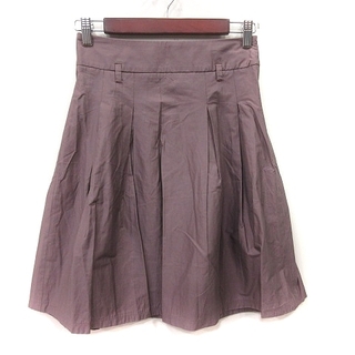 ザラ ベーシック フレアスカート ひざ丈 紫 パープル /YI(ひざ丈スカート)