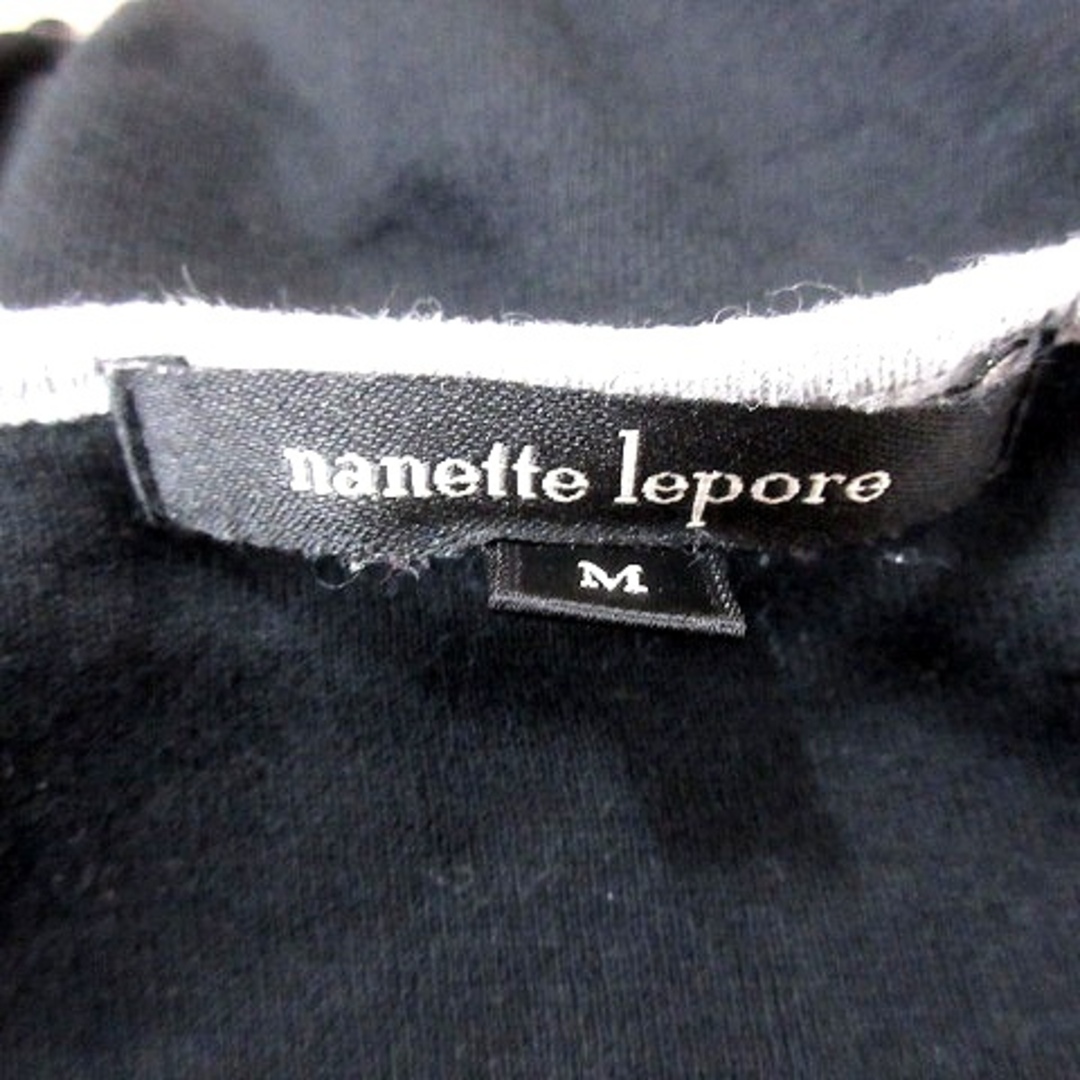 Nanette Lepore(ナネットレポー)のナネットレポー ニット カットソー Uネック 半袖 M 黒 ブラック /RT レディースのトップス(カットソー(半袖/袖なし))の商品写真