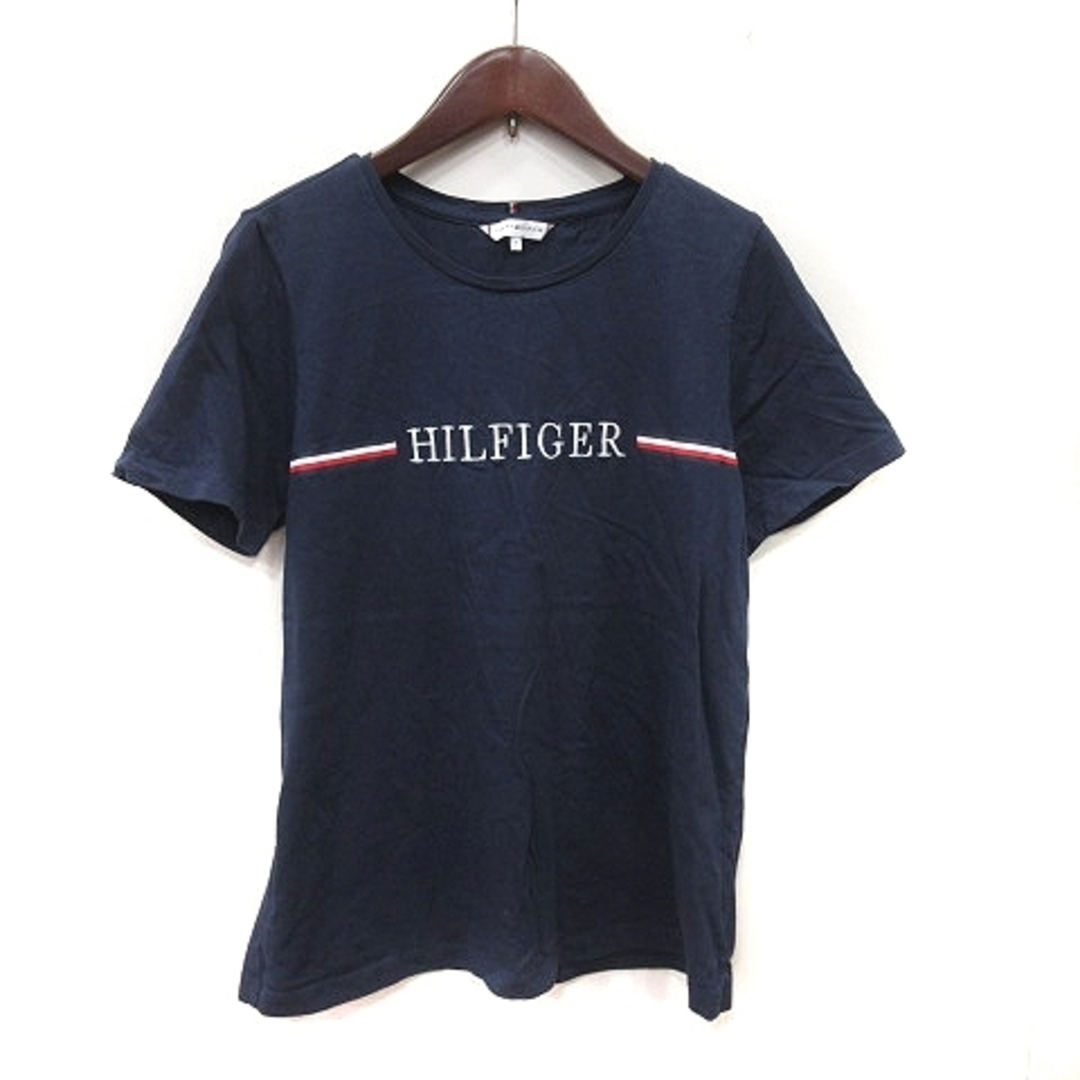 TOMMY HILFIGER(トミーヒルフィガー)のトミーヒルフィガー Tシャツ カットソー 半袖 刺繍 L 紺 ネイビー /YI レディースのトップス(Tシャツ(半袖/袖なし))の商品写真