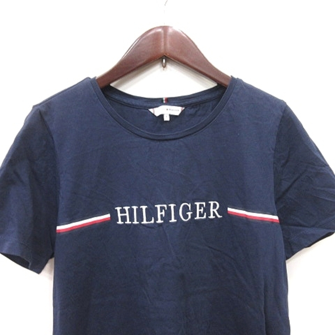 TOMMY HILFIGER(トミーヒルフィガー)のトミーヒルフィガー Tシャツ カットソー 半袖 刺繍 L 紺 ネイビー /YI レディースのトップス(Tシャツ(半袖/袖なし))の商品写真