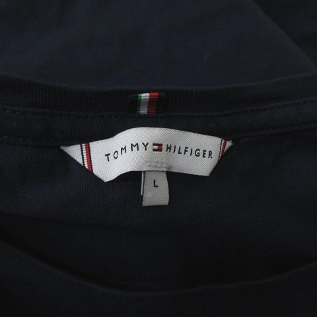 TOMMY HILFIGER(トミーヒルフィガー)のトミーヒルフィガー Tシャツ カットソー 半袖 刺繍 L 紺 ネイビー /YI レディースのトップス(Tシャツ(半袖/袖なし))の商品写真