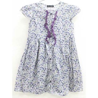 ▽ベベ/BeBe▽120cm 半袖ワンピース 白×マルチカラー【中古】子供服 キッズ kids 女の子 夏 416032 onepi(ワンピース)