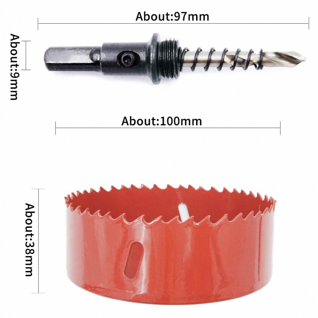 ドリルビット 切削工具 鉄 アルミ 石膏ボード 木材　アルミ切削直径100mm スポーツ/アウトドアの自転車(工具/メンテナンス)の商品写真