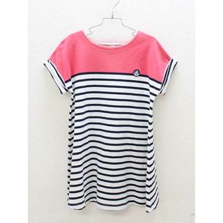 プチバトー(PETIT BATEAU)の■プチバトー/PETIT BATEAU■128cm 半袖ワンピース ピンク×白×紺【中古】子供服 キッズ kids 女の子 夏 326032 onepi(ワンピース)