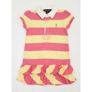 ラルフローレン(Ralph Lauren)の▲ラルフローレン/Ralph Lauren▲100cm 半袖ワンピース ピンク×黄【中古】子供服 キッズ kids 女の子 夏 027022 onepi(ワンピース)