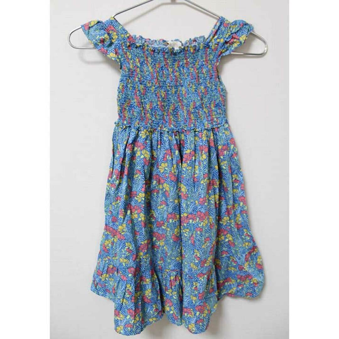 《リバティ/LIBERTY》104cm ノースリーブワンピース ブルー系【中古】子供服 キッズ kids 女の子 夏 905032 onepi キッズ/ベビー/マタニティのキッズ服女の子用(90cm~)(ワンピース)の商品写真