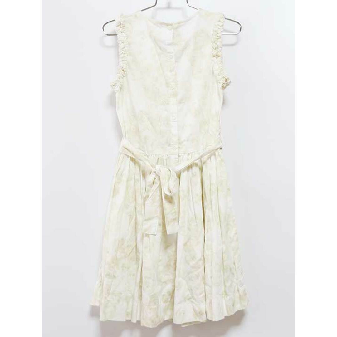 PETIT BATEAU(プチバトー)の‡プチバトー/PETIT BATEAU‡128cm ノースリーブワンピース 白×ベージュ 花柄【中古】子供服 キッズ kids 女の子 夏 716022 onepi キッズ/ベビー/マタニティのキッズ服女の子用(90cm~)(ワンピース)の商品写真