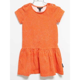 ‡マリメッコ/ｍarimekko‡104cm 半袖ワンピース オレンジ×白【中古】子供服 キッズ kids 女の子 夏 625032 onepi