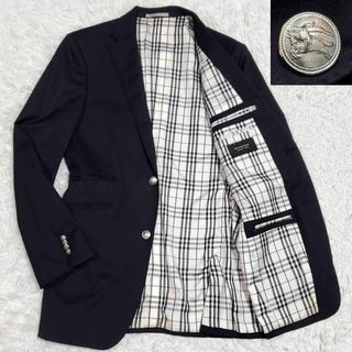 BURBERRY BLACK LABEL - 極美品 L バーバリーブラックレーベル ブレザー 黒 ノバチェック 銀ボタン