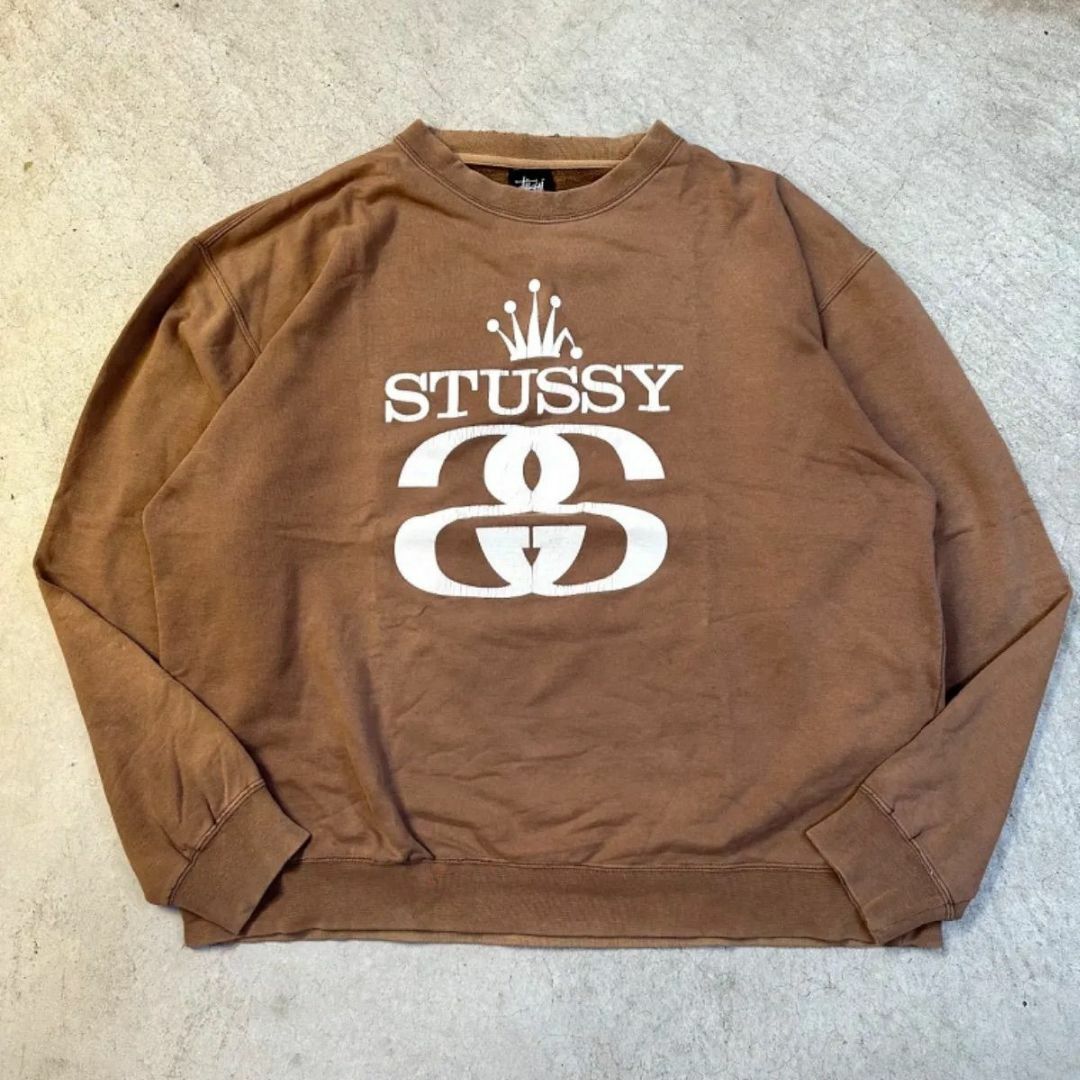 STUSSY(ステューシー)のstussy  茶色 スウェット サンフェード　L メンズのトップス(スウェット)の商品写真