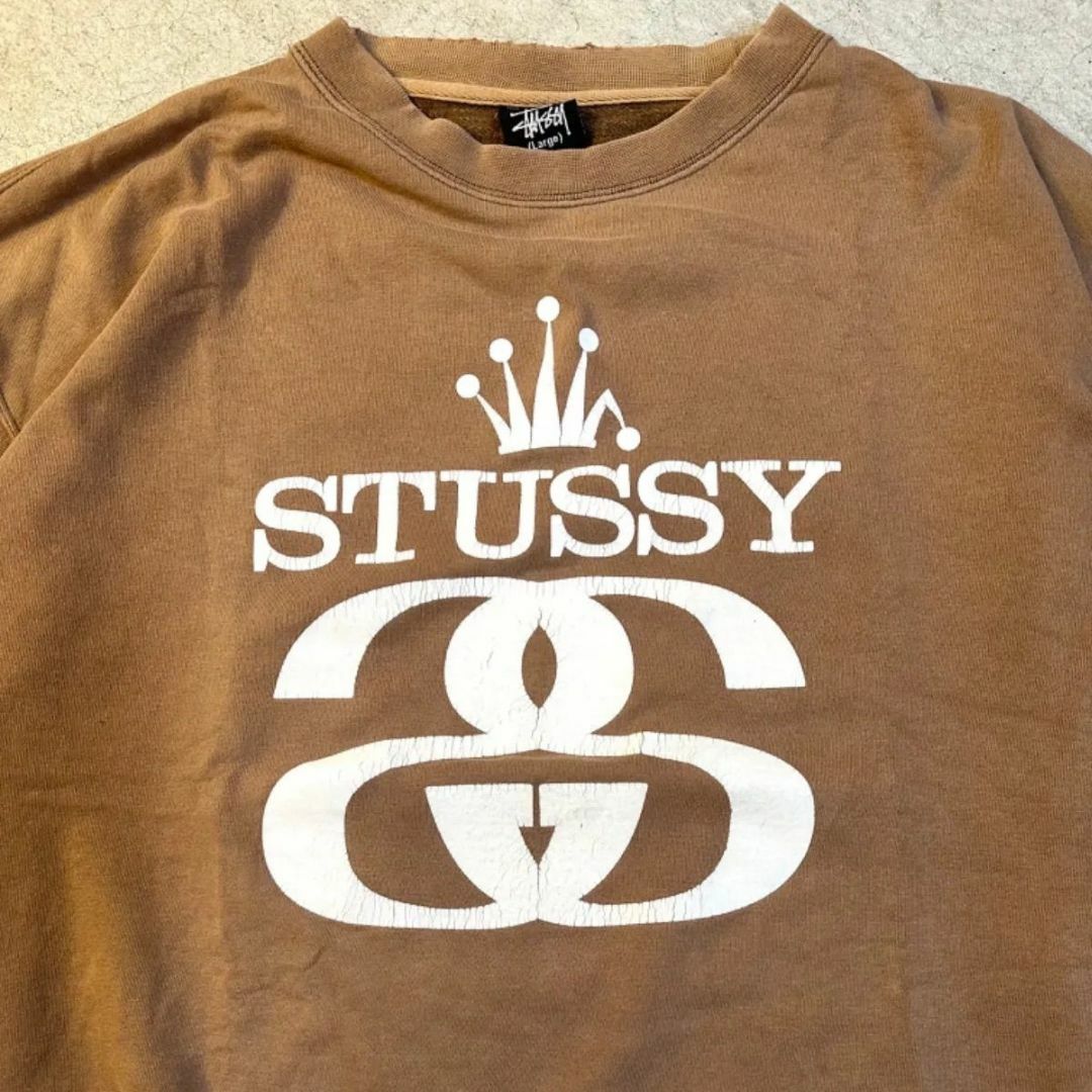 STUSSY(ステューシー)のstussy  茶色 スウェット サンフェード　L メンズのトップス(スウェット)の商品写真