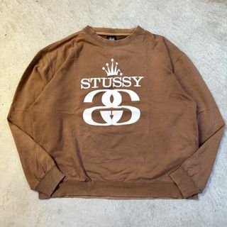 ステューシー(STUSSY)のstussy  茶色 スウェット サンフェード　L(スウェット)