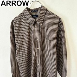 アロー(ARROW)のARROW アロー　長袖　チェック　シャツ　古着　アメカジ　ヴィンテージ(Tシャツ/カットソー(七分/長袖))