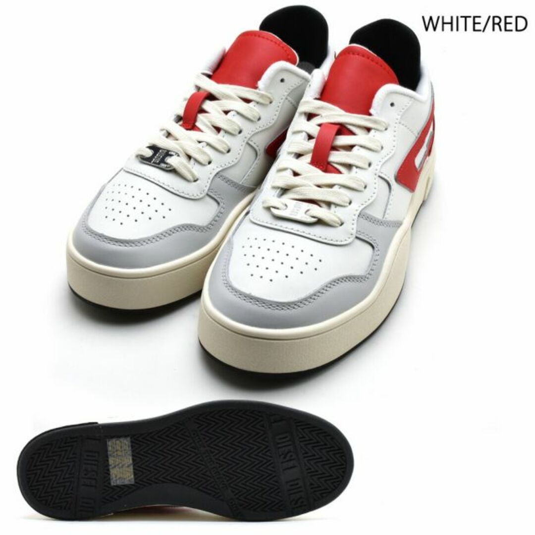 DIESEL(ディーゼル)の【WHITE/RED】ディーゼル スニーカー メンズ ローカット シューズ 靴 レザー ホワイト レッド グリーン ブラックDIESEL S-UKIYO LOW【送料無料】 メンズの靴/シューズ(スニーカー)の商品写真