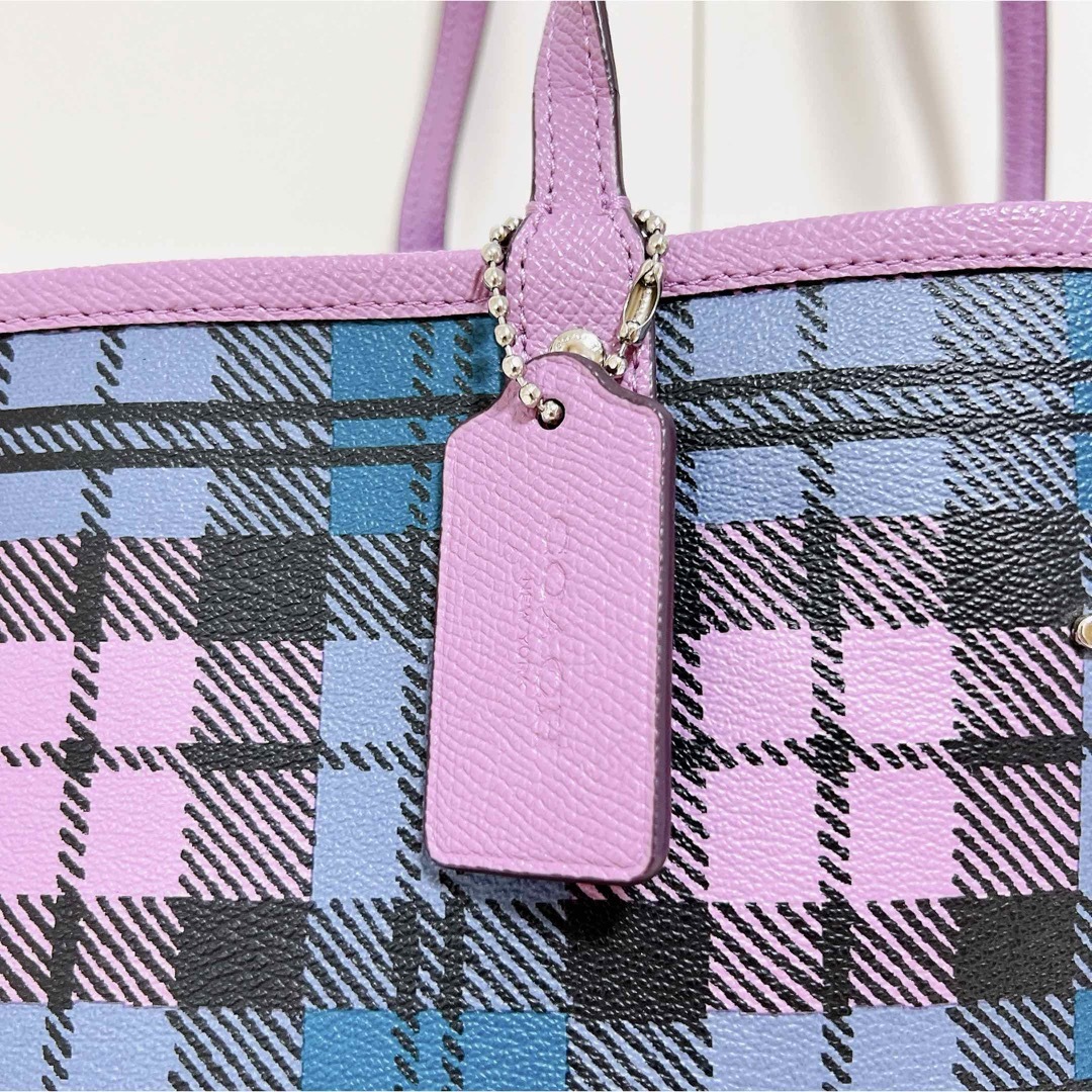 COACH(コーチ)の☆美品☆送料無料☆COACHコーチチェック柄PVC×レザートートバッグ☆ レディースのバッグ(トートバッグ)の商品写真