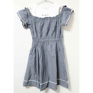 ポンポネット(pom ponette)の《ポンポネット/pom ponette》160cm ノースリーブワンピース 白×ブルー【中古】子供服 キッズ kids ジュニア 女の子 夏 524032 onepi(ワンピース)