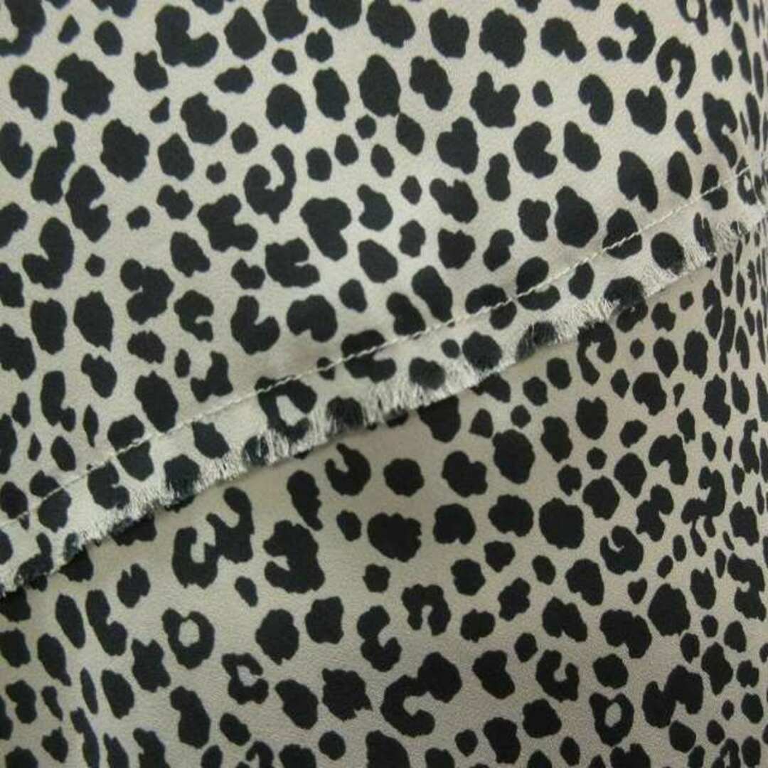 Mila Owen(ミラオーウェン)のミラオーウェン タチキリ デザイン フレア スカート ヒョウ柄 ロング 黒 0 レディースのスカート(ロングスカート)の商品写真