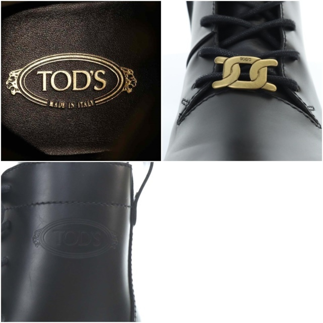 TOD'S(トッズ)のトッズ レザー コンバット 36.5 黒 XXW08J0EY53RBTB999 レディースの靴/シューズ(ブーツ)の商品写真