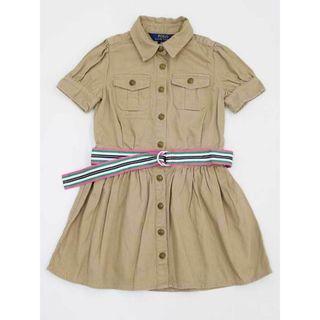 ラルフローレン(Ralph Lauren)の▲ラルフローレン/Ralph Lauren▲110cm 半袖ワンピース ベージュ ベルト付き【中古】子供服 キッズ kids 女の子 夏 027022 onepi(ワンピース)