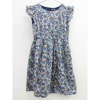 ▽ベベ/BeBe▽140cm 半袖ワンピース 紺×マルチカラー【中古】子供服 キッズ kids ジュニア 女の子 夏 416032 onepi(ワンピース)