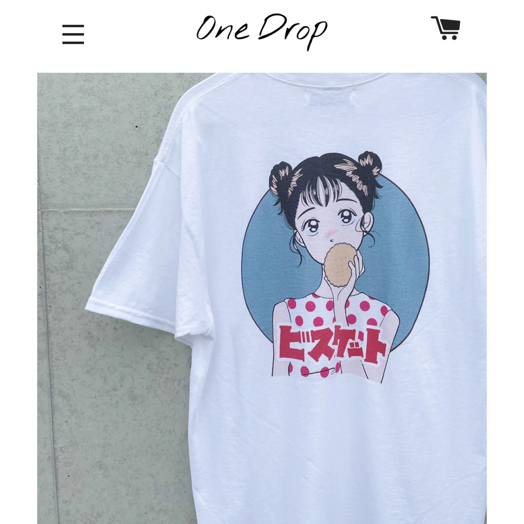 One Drop 島田つか沙 ふくだ ビスケット Tシャツ レディースのトップス(Tシャツ(半袖/袖なし))の商品写真